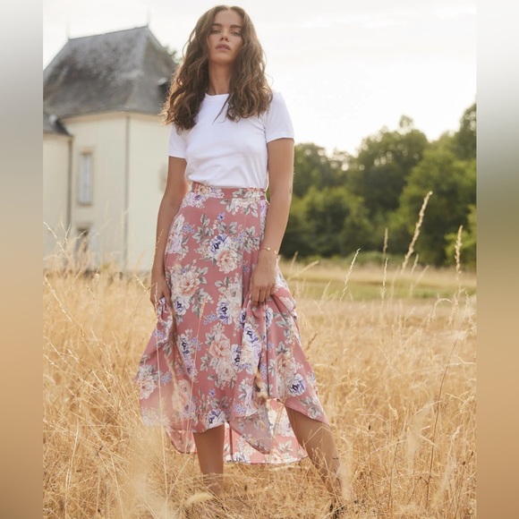 AUGUSTE THE LABEL Fleur Pascal Floral Midi Maxi Wrap Skirt - Picture 2 of 16